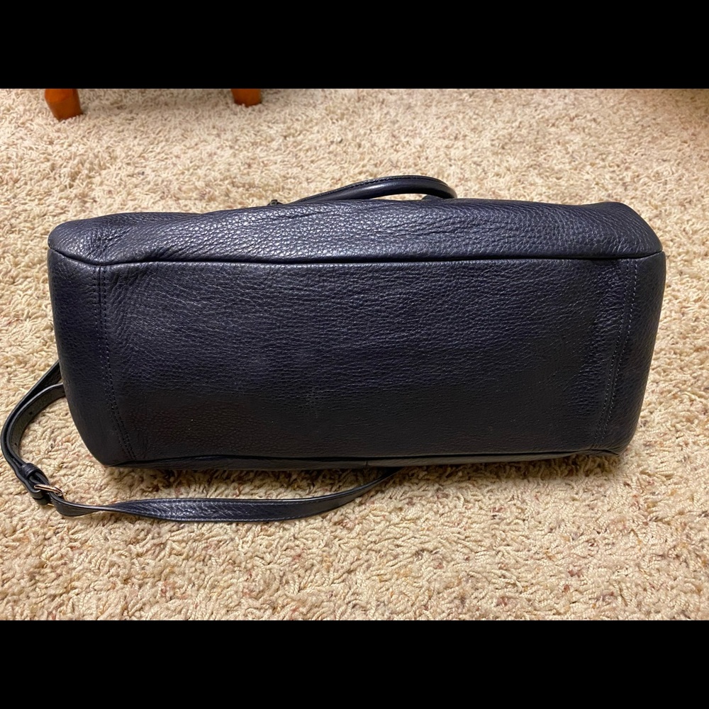 Navy Blue Leather Coach Purse. - Picture 4 of 6
